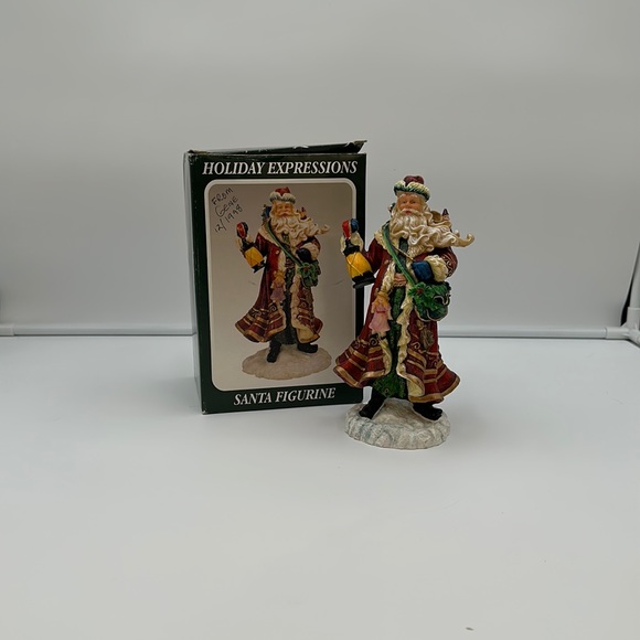 Holiday Expressions Santa Figurine. Vintage 1998 Resin Santa with Bag of Toys - Picture 1 of 16